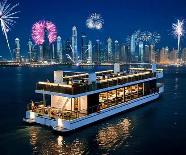 Luxury White Glass Yacht (Burj Al Arab View)